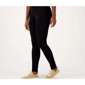 LOGO Lavers by Lori Goldstein Regular Knit Leggings with Ruchi Black X-Large